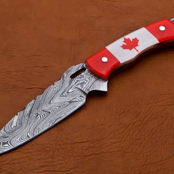 9" Handmade Bowie Damascus Steel Hunting Knife - Picture 3 of 10